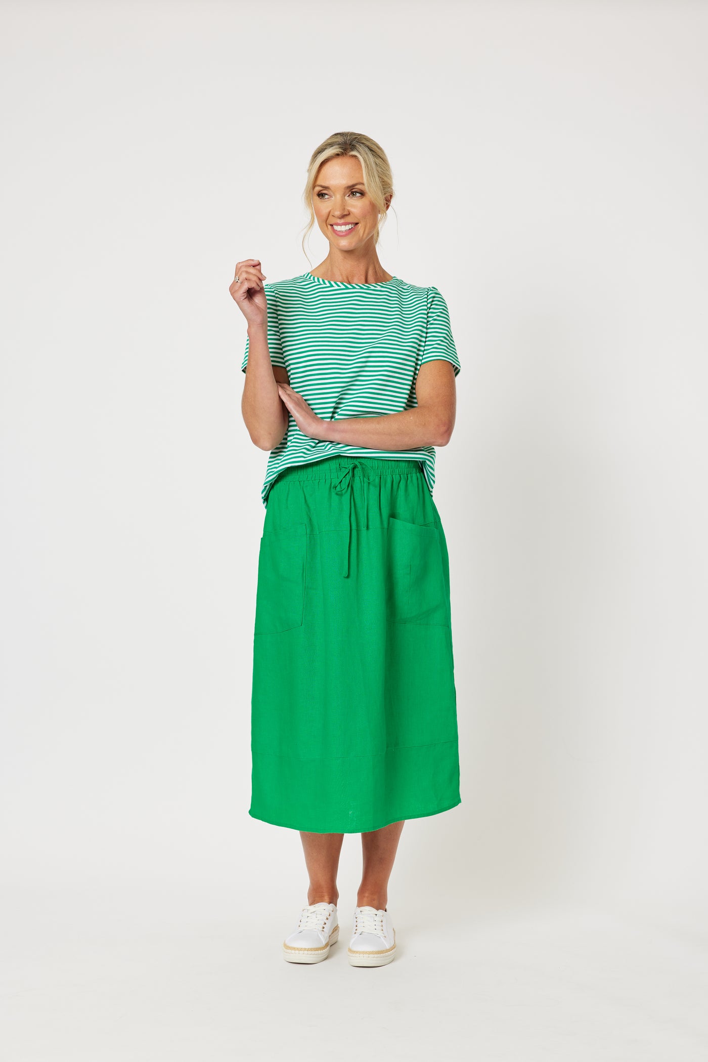Sports Linen Skirt - Emerald