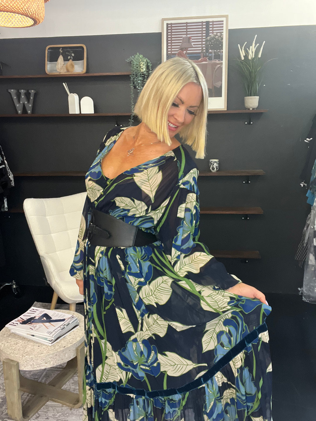 Get A Bloom Maxi Dress - Navy -Cooper Size XXL