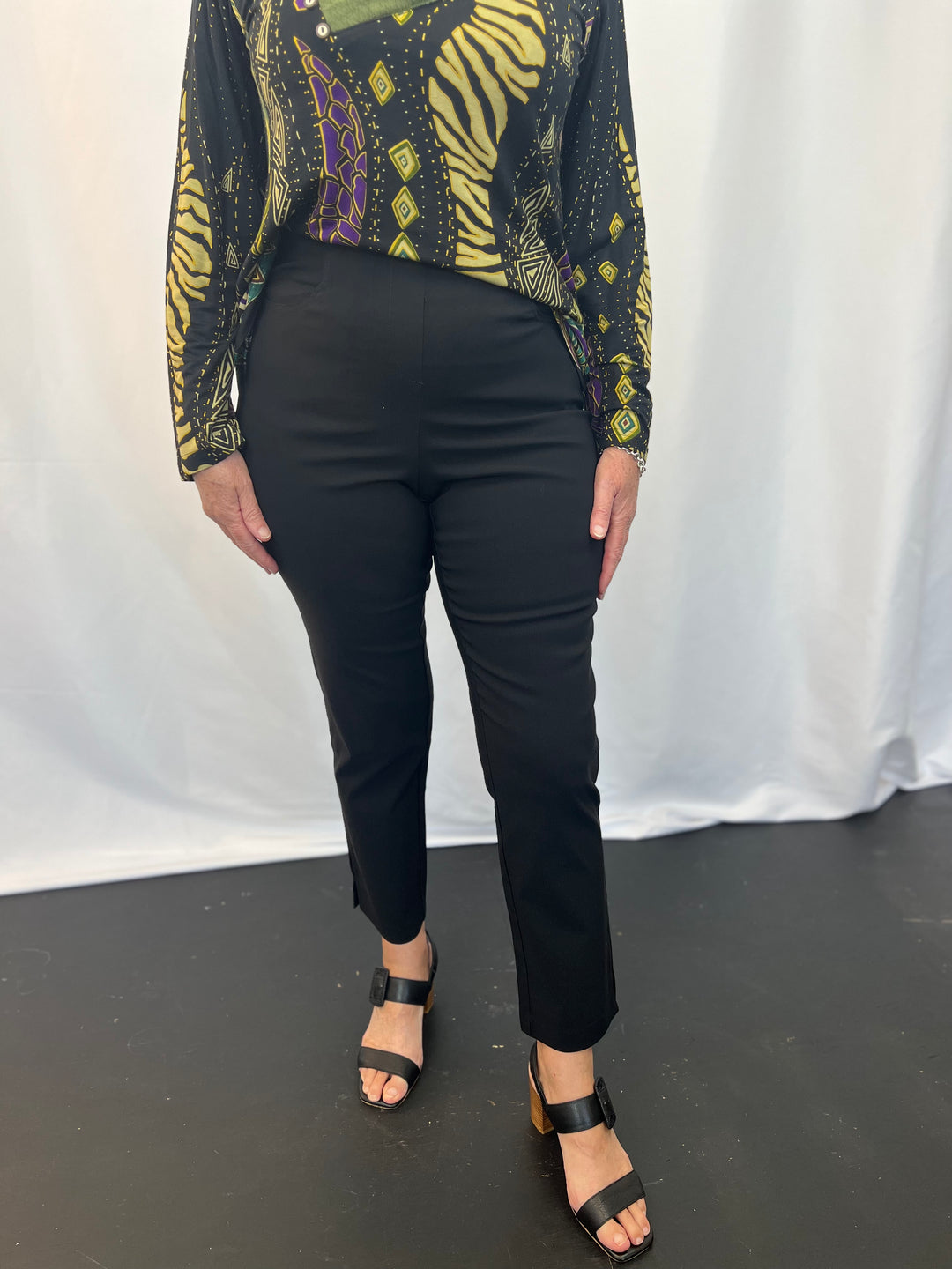 7/8 Pocket Pant Black/White Size 10/12