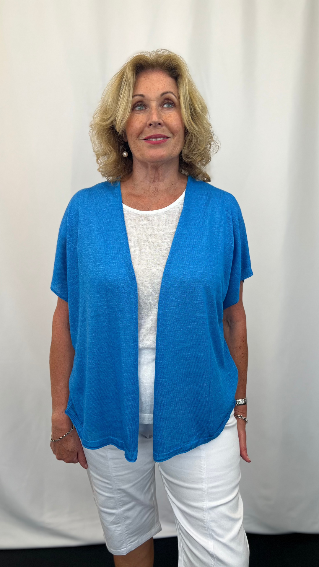 The Spin Off Cardigan - Azure Size 16