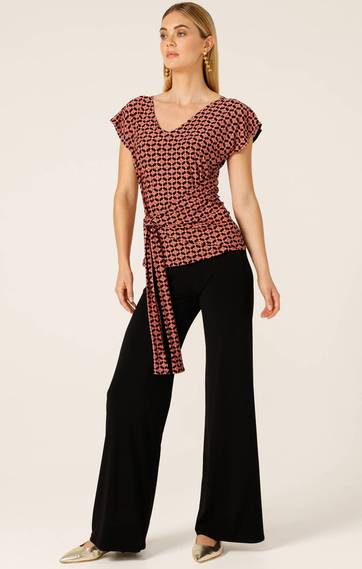 Diamond Reversable Tie Top - Coral Size 8