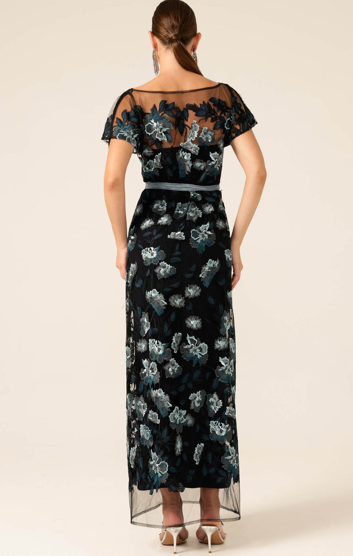 Love Potion Maxi Dress - Black Aqua Teal Size 8