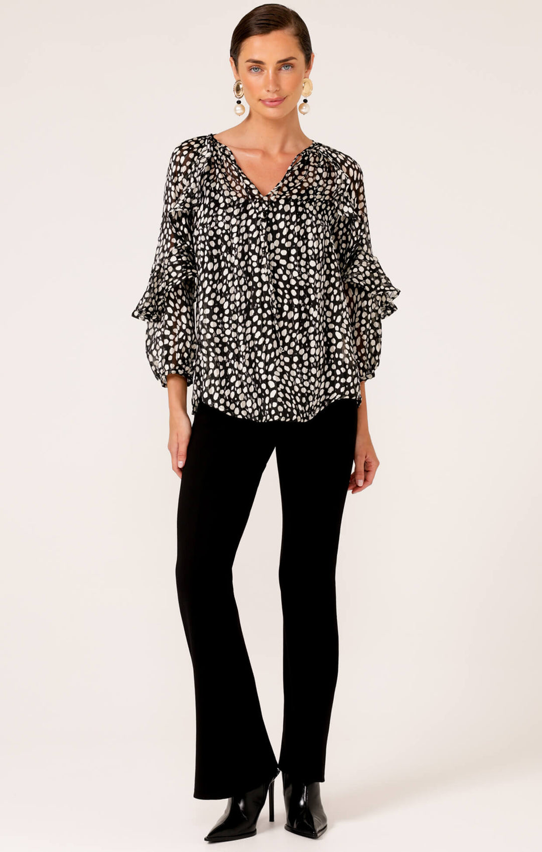 Plemons Blouse - Black/White Size 10