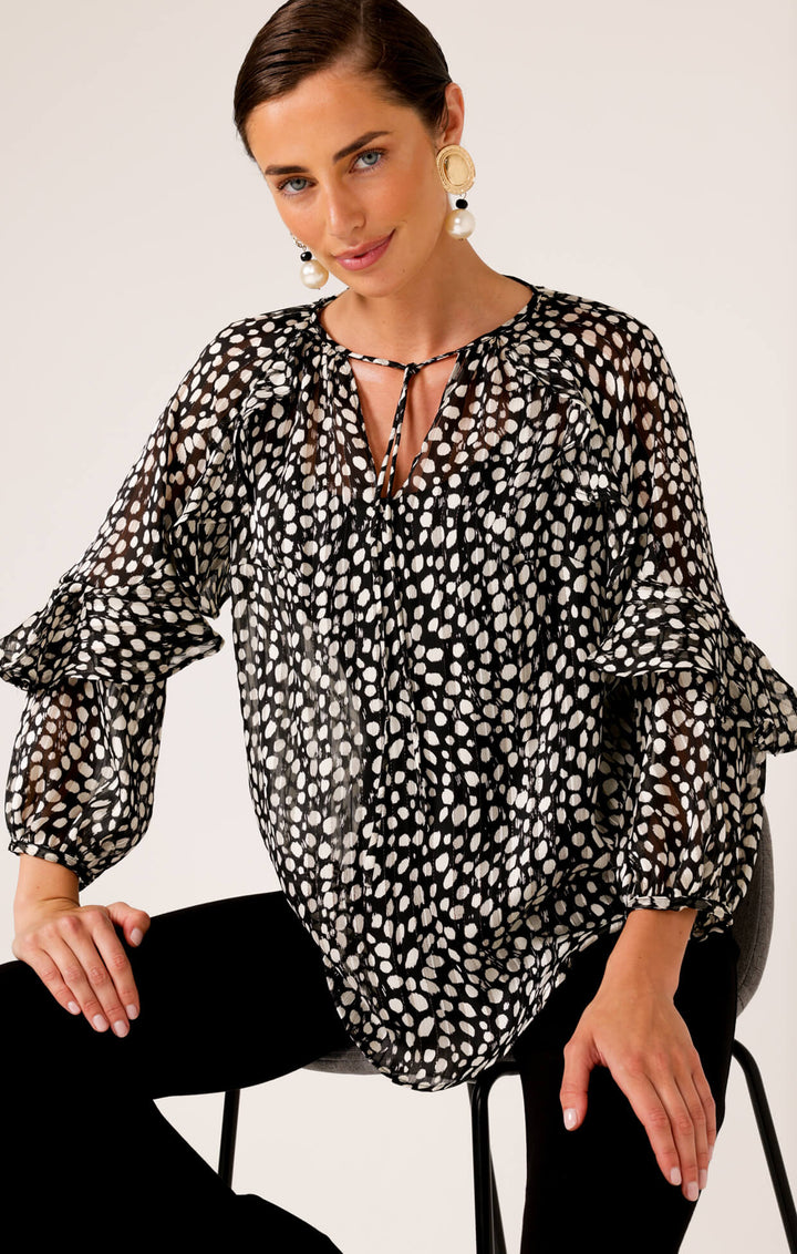 Plemons Blouse - Black/White Size 10