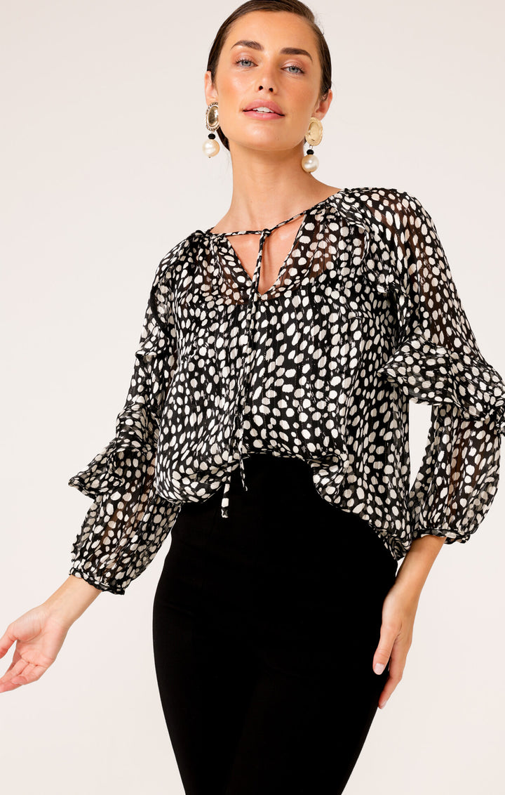 Plemons Blouse - Black/White Size 10