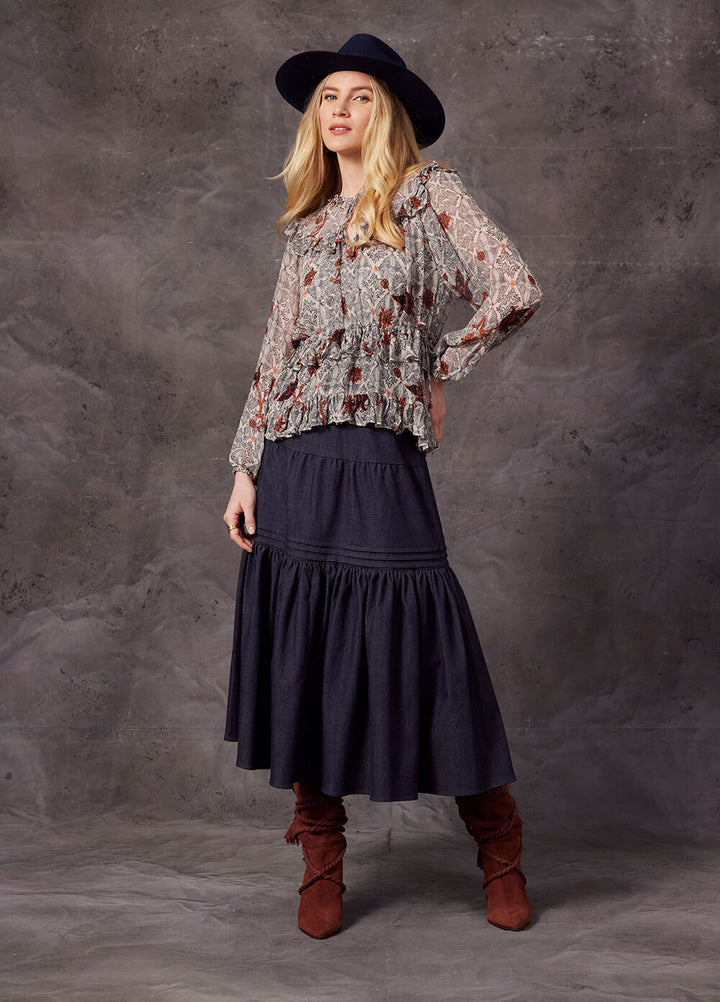 Fearless Ruffle Top - Bone Size 10