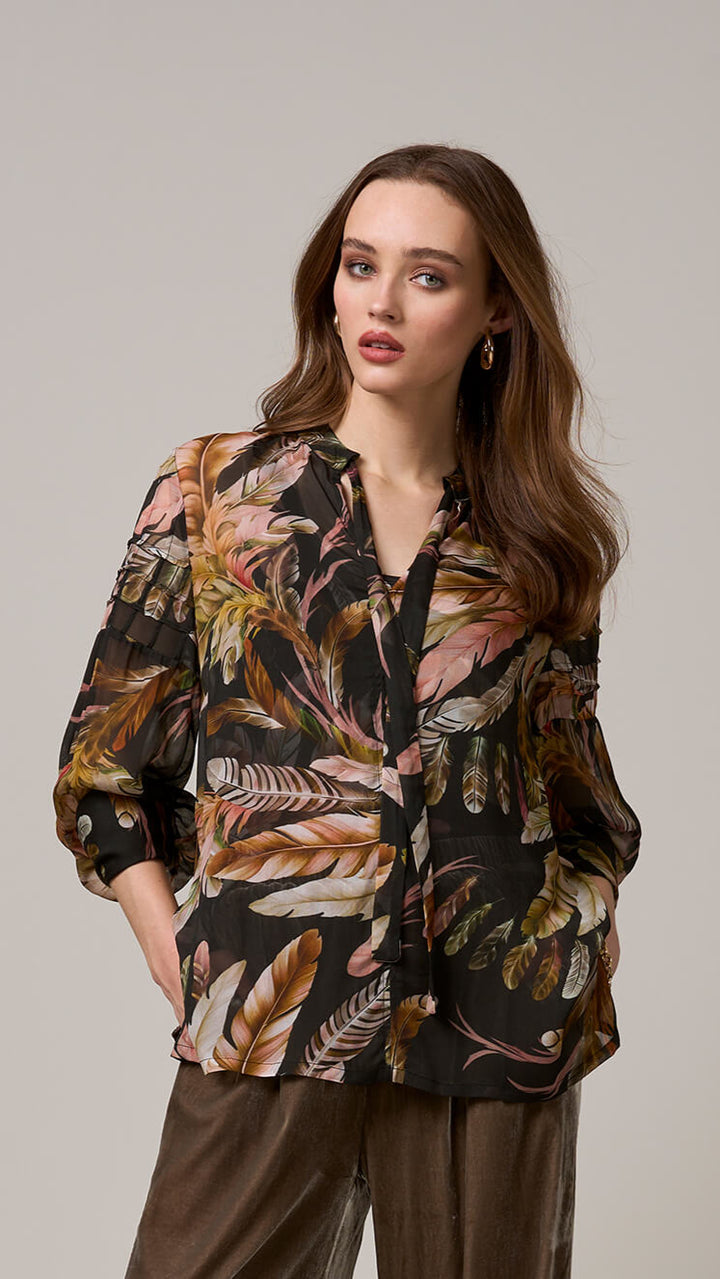 Featherington Blouse - Black Multi