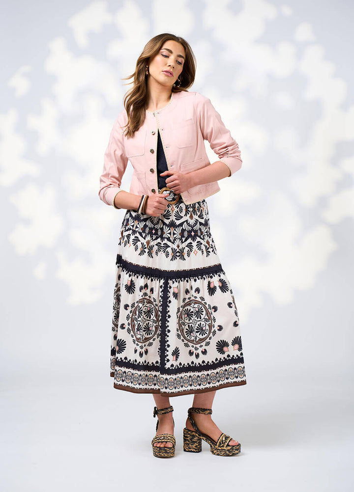 Zoe Skirt - Ecru Multi