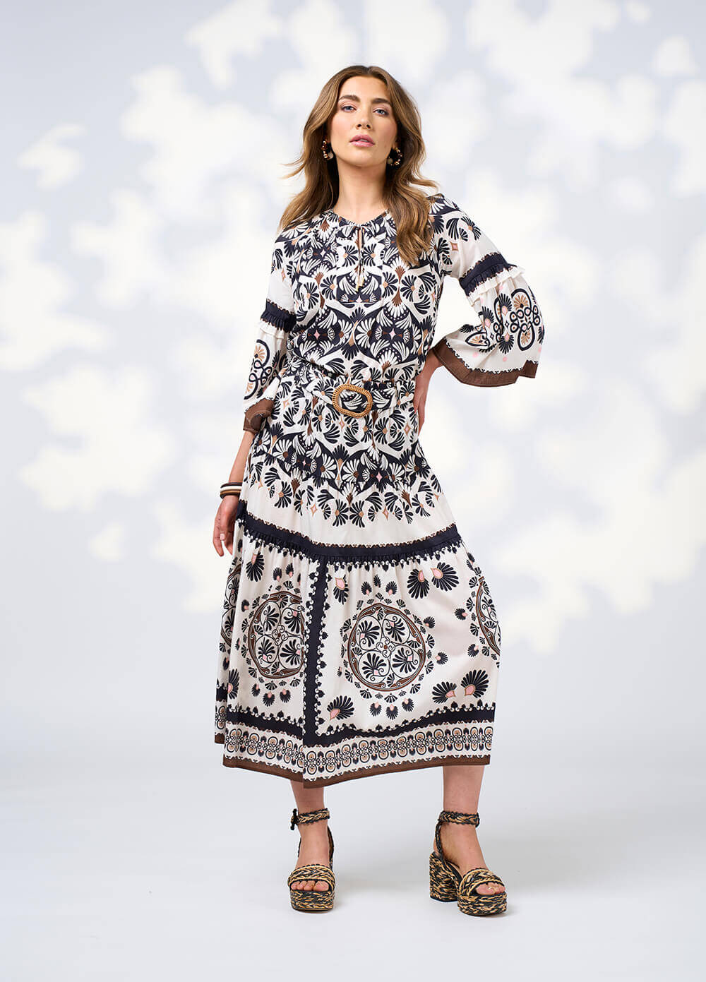 Zoe Skirt - Ecru Multi