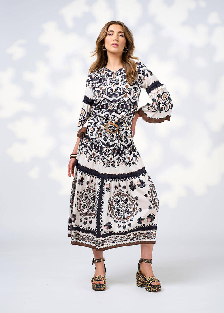 Zoe Skirt - Ecru Multi