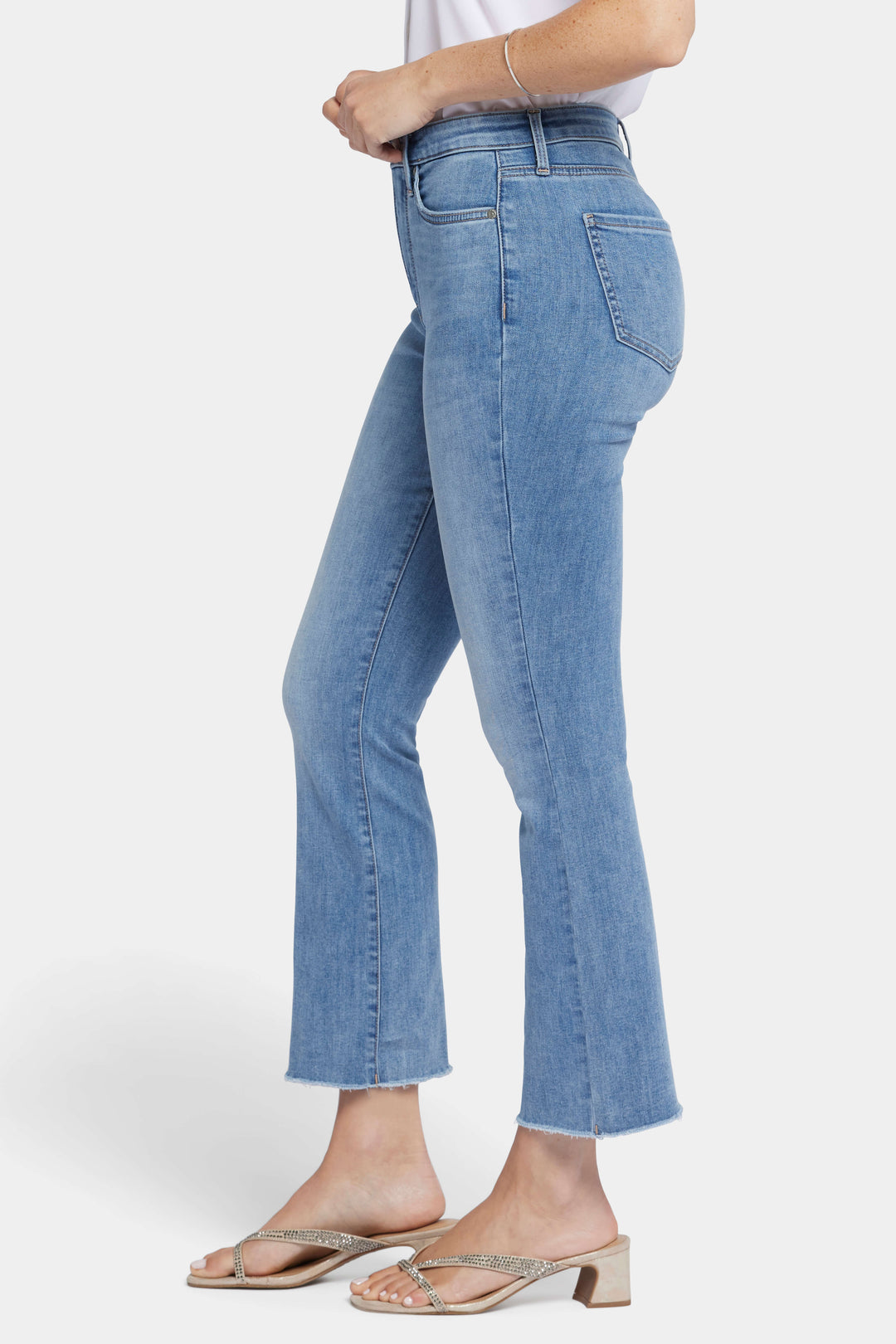 High Rise Billie Mini Boot Ankle Fray Jean - Crescent Shore