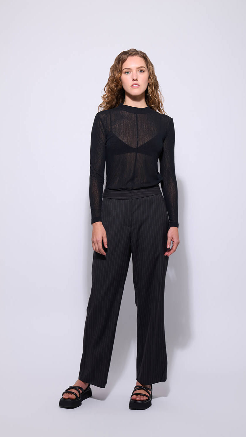 Hepburn Pant - Ebony Stripe