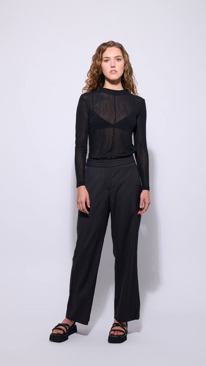 Hepburn Pant - Ebony Stripe