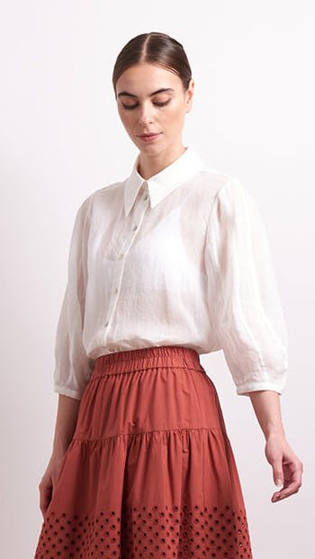 Pin Tuck Shirt - White