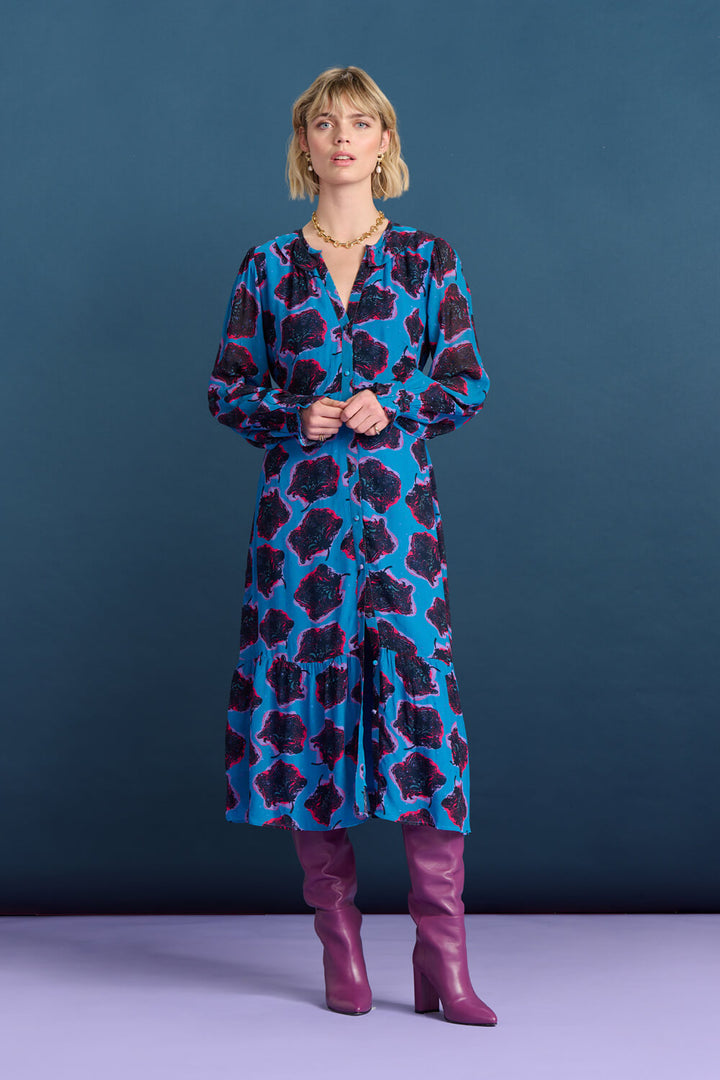 Flower Pop Dress - Blue Au14