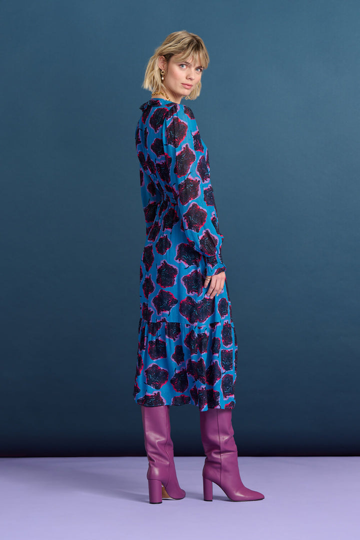 Flower Pop Dress - Blue Au14