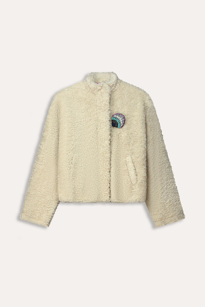Teddy Ecru Jacket Size 8