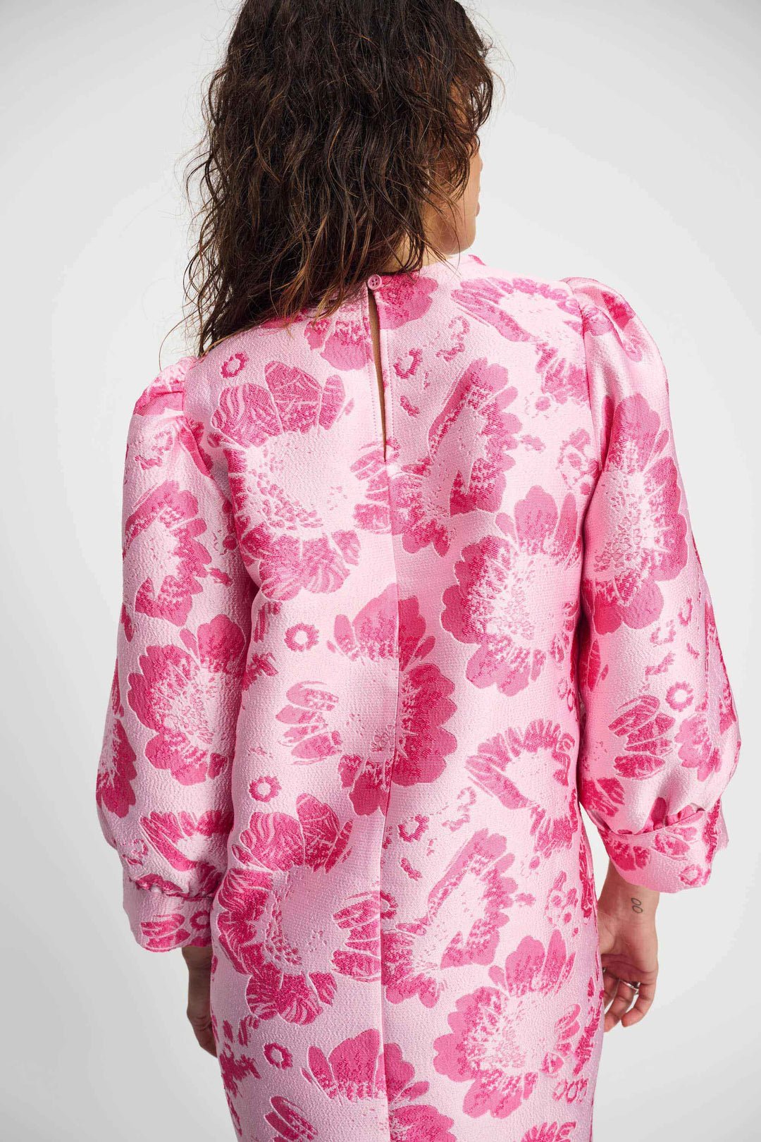Floral Jacquard Dress - Raspberry/Pink
