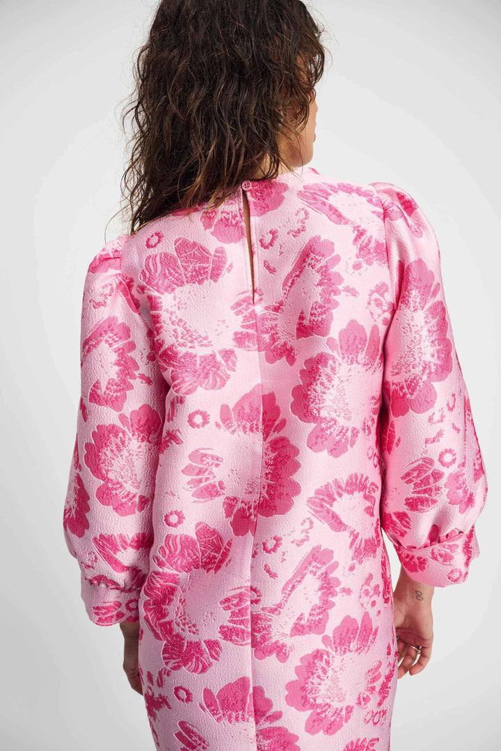 Floral Jacquard Dress - Raspberry/Pink