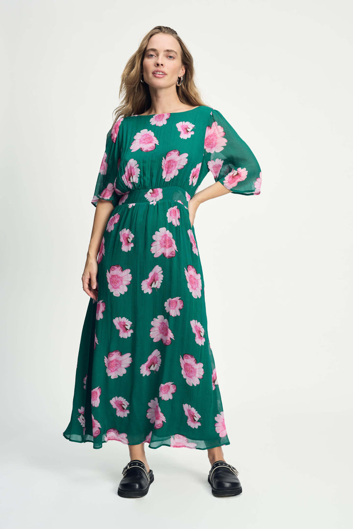 Meadow Flowers Dress - Green/Pink