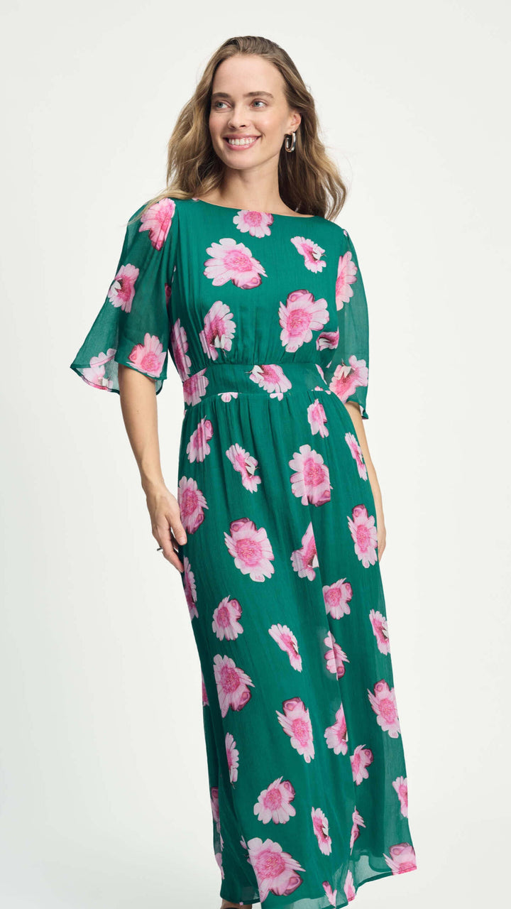Meadow Flowers Dress - Green/Pink