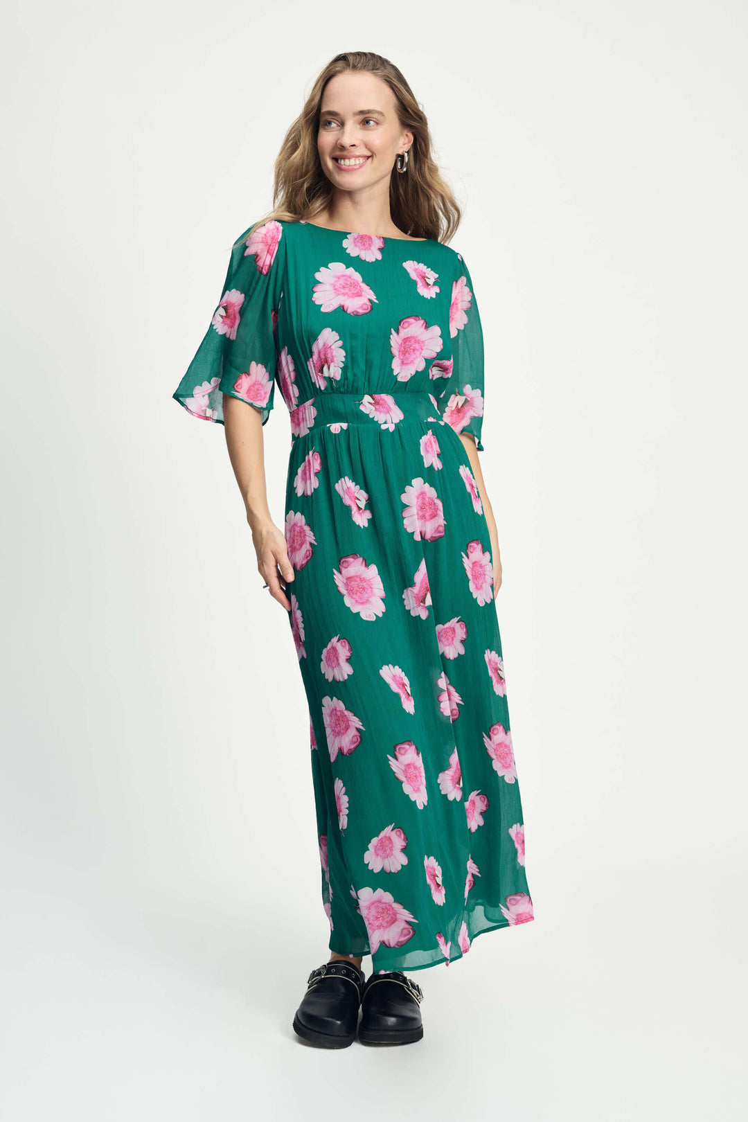 Meadow Flowers Dress - Green/Pink
