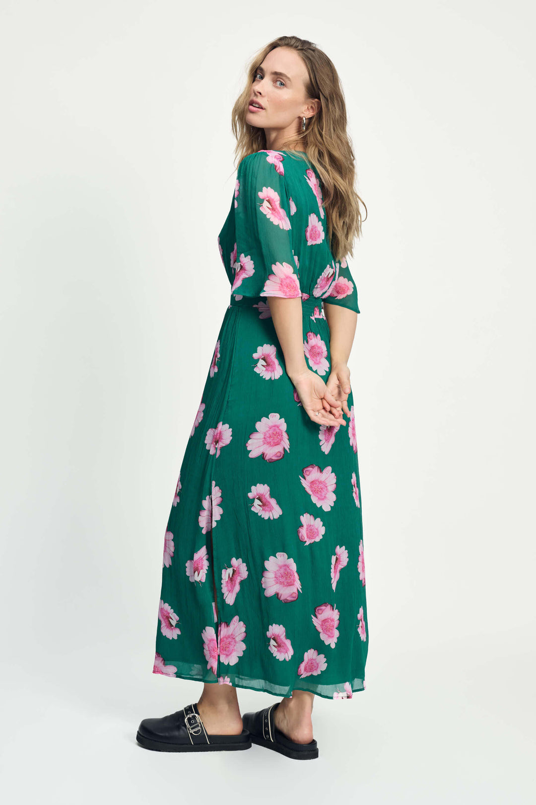 Meadow Flowers Dress - Green/Pink