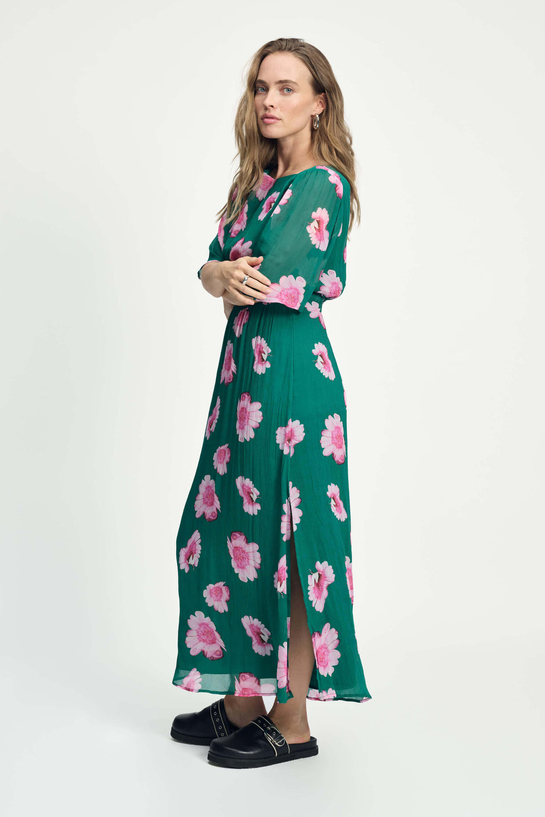 Meadow Flowers Dress - Green/Pink