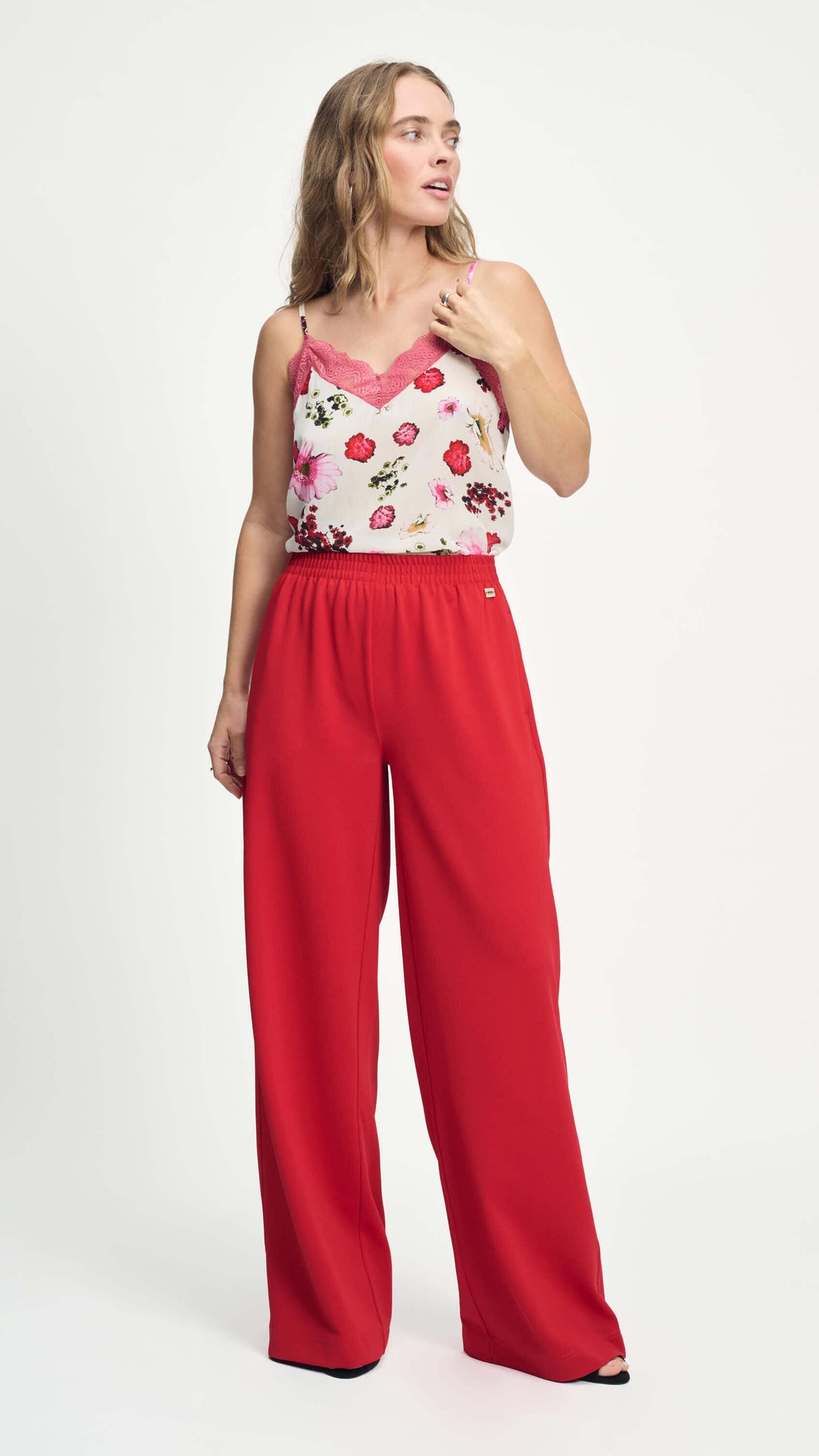 Wide Scarlet Red Summer Pant
