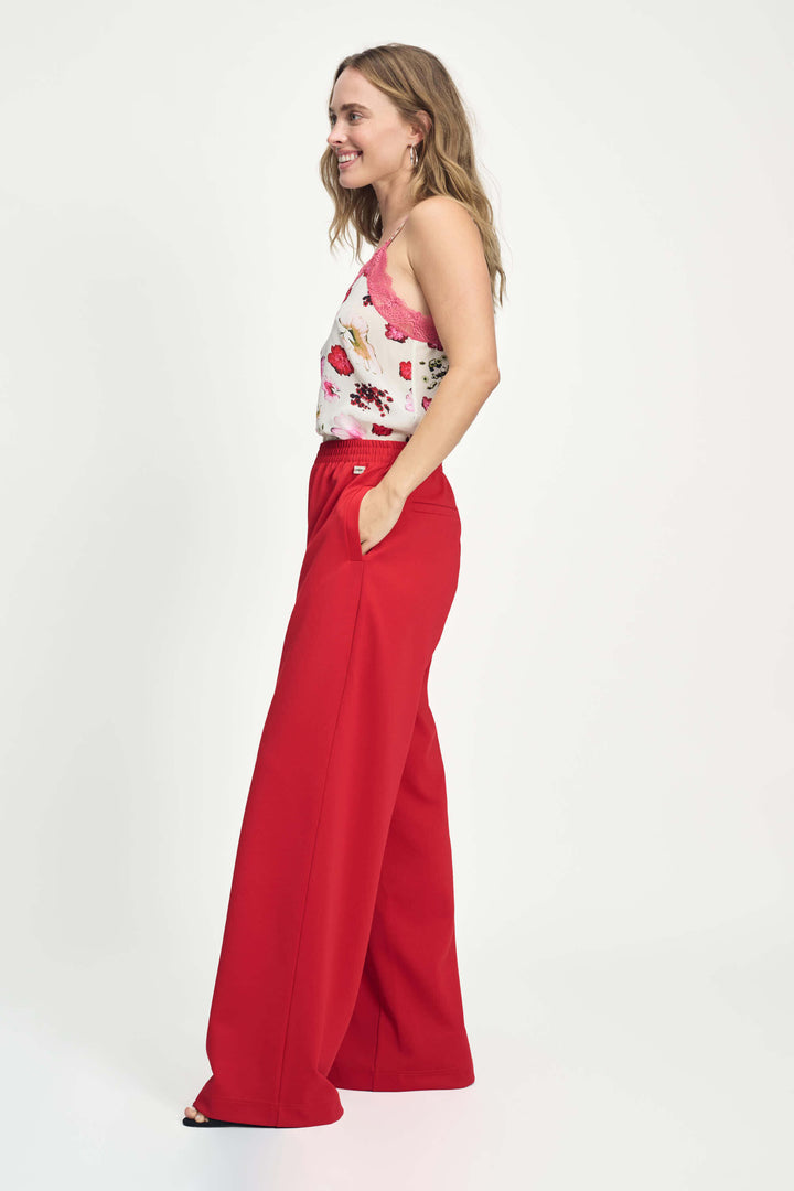 Wide Scarlet Red Summer Pant