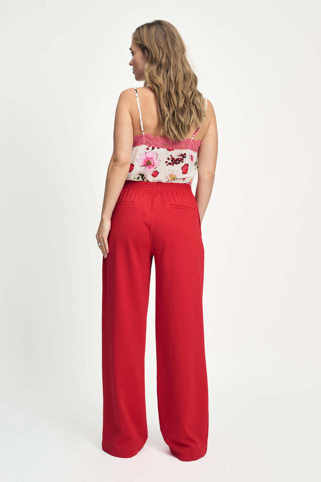 Wide Scarlet Red Summer Pant