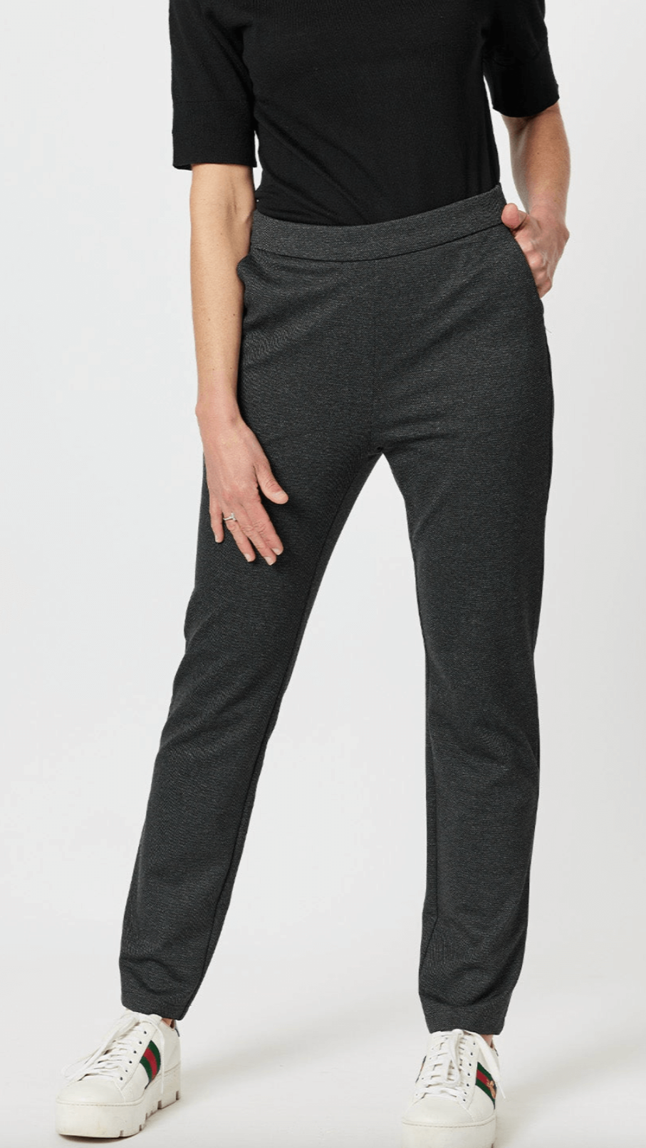 Textured Ponte Pant - Charcoal Size 8