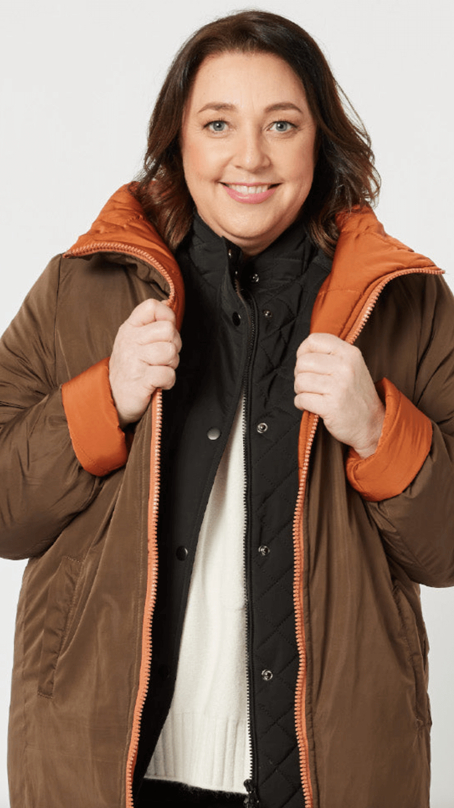 Bowral Reversable Puffer - Chocolate/Paparika Size 10
