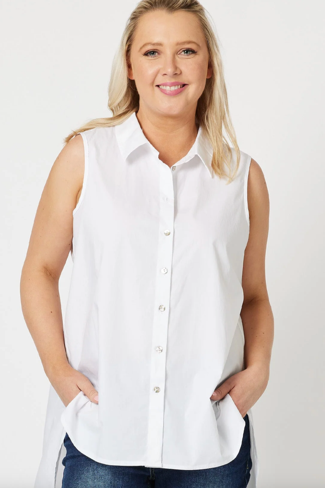 Sleeveless Shirt White main image 1