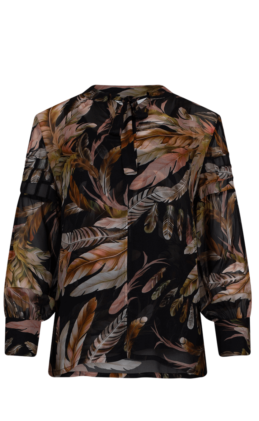 Featherington Blouse - Black Multi