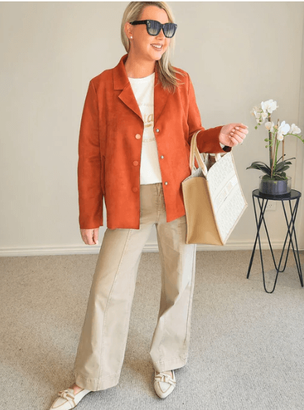 Avenue Faux Suede Jacket - Fig