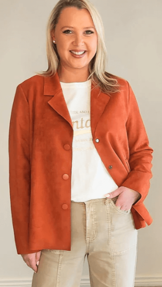 Avenue Faux Suede Jacket - Fig