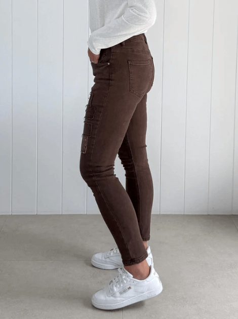 All That Jazz Applique Jean - Chocolate