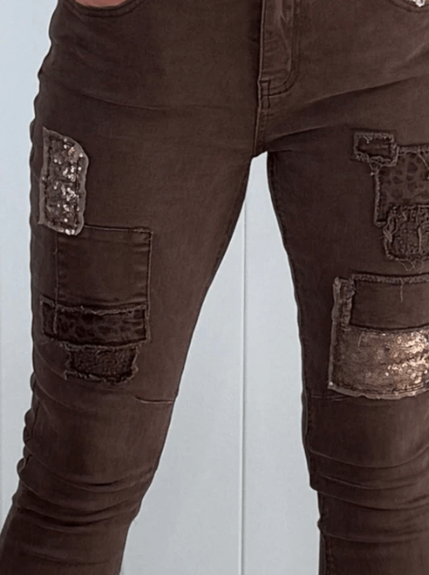 All That Jazz Applique Jean - Chocolate