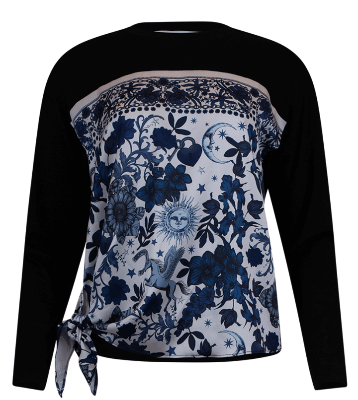 Greenwich Tee Top - Indigo Multi / Black Multi