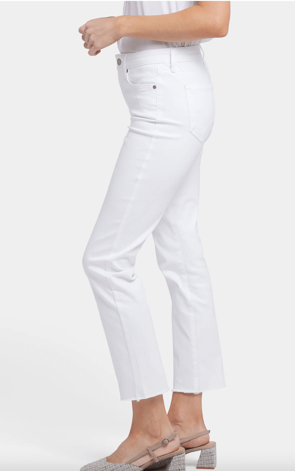 Sheri Slim Ankle Fray Jean -  Optic White