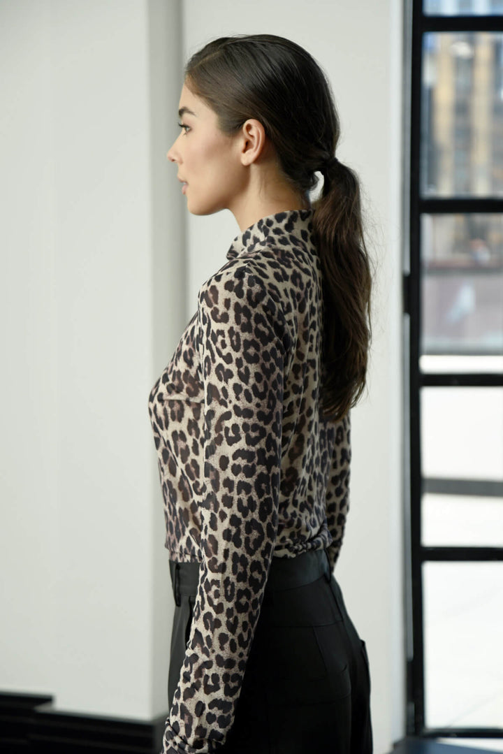 Neck Of The Woods Top - Leopard Size XS