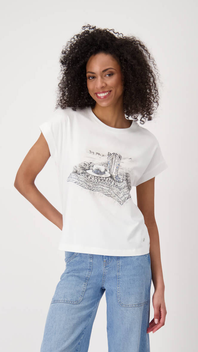 Cowboy Boots T-Shirt - Blue/White