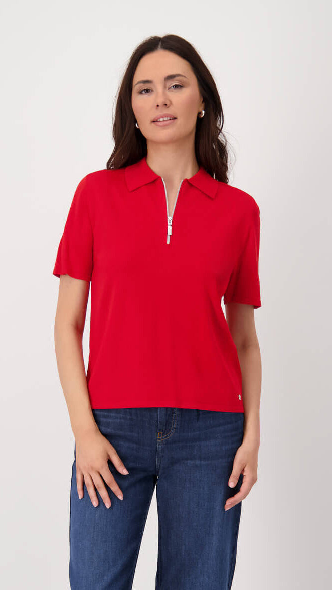 Zip Polo - Red
