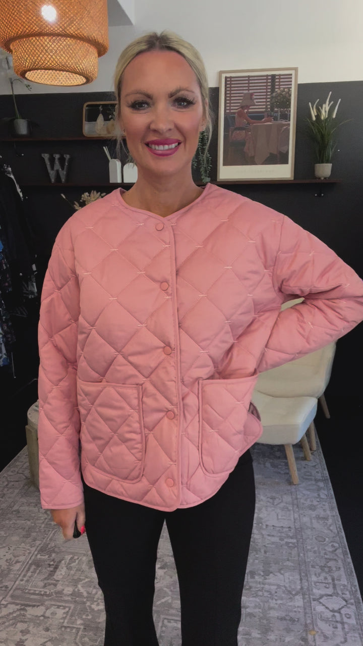 Tic Tac Toe Jacket - Chintz Pink