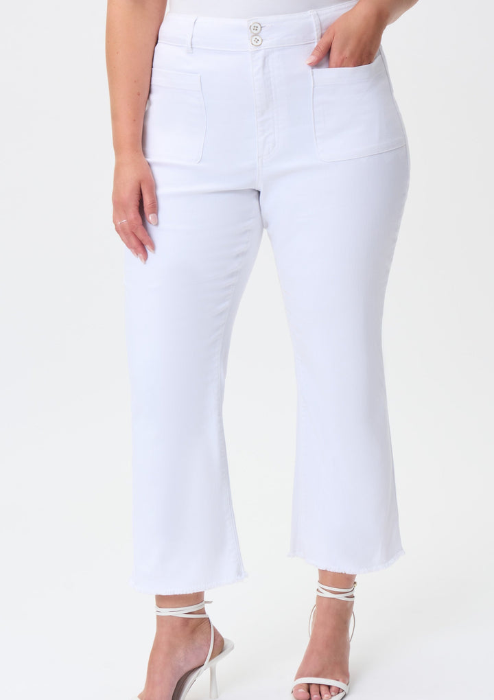 Cropped Flare Jean - White 232936 Size 6