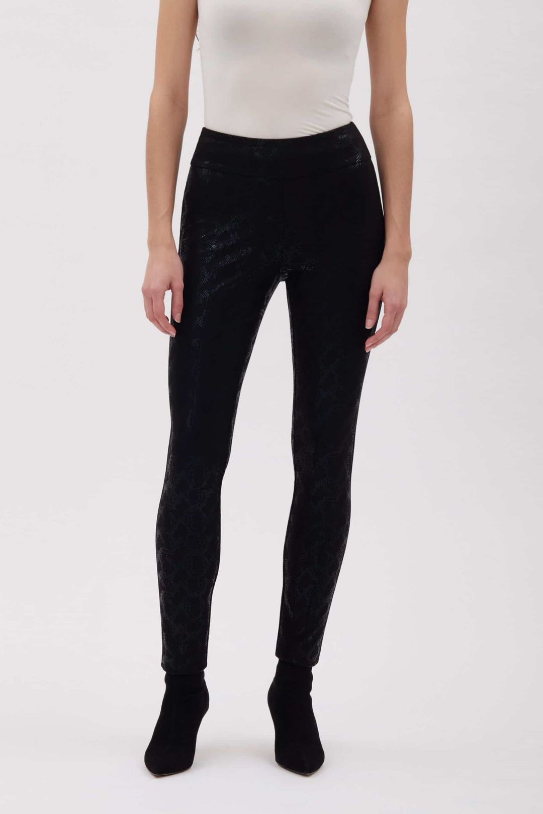 Luxury Ponte 28 Inch Straight Leg Pant - Shiny Snake 67357 Au10