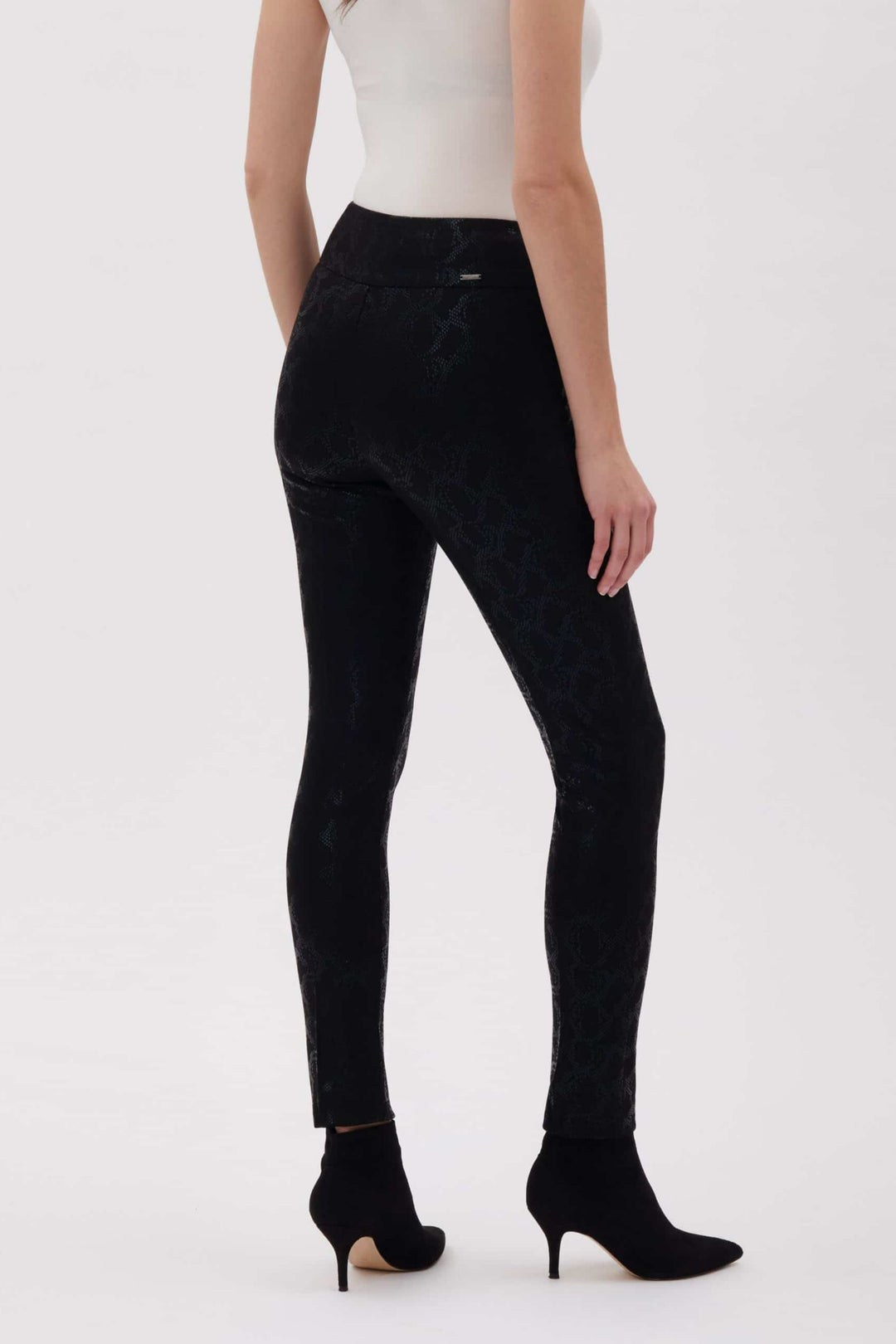 Luxury Ponte 28 Inch Straight Leg Pant - Shiny Snake 67357 Au10