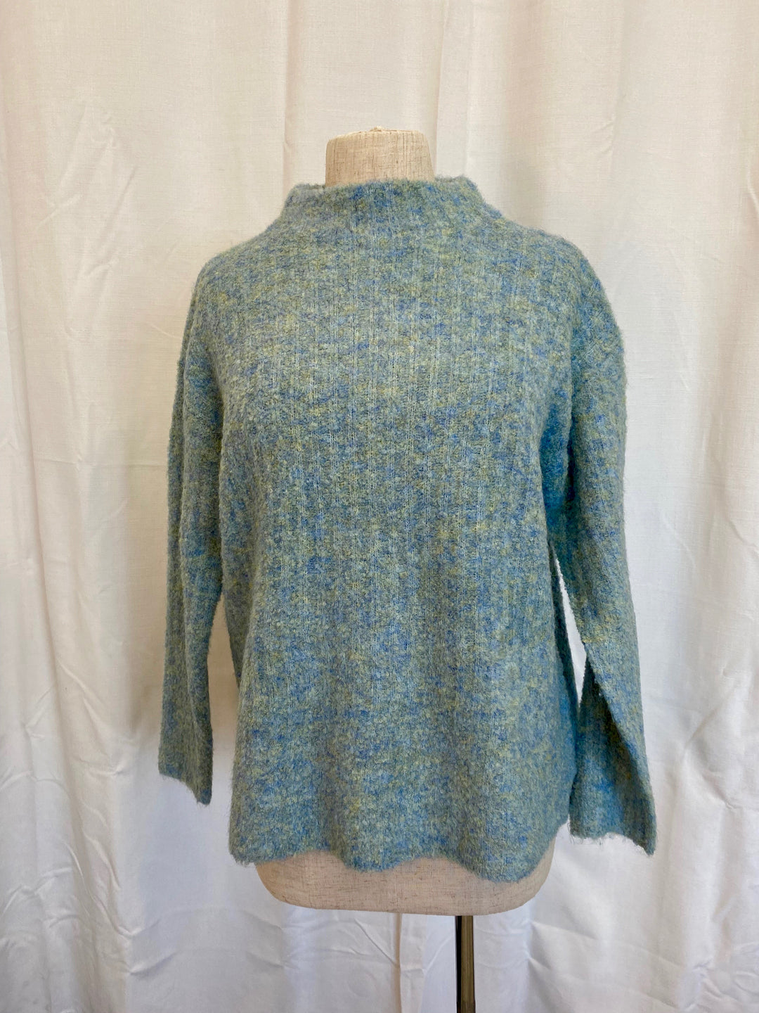 Rib & Roll Sweater  - Menthol Blue Size 10