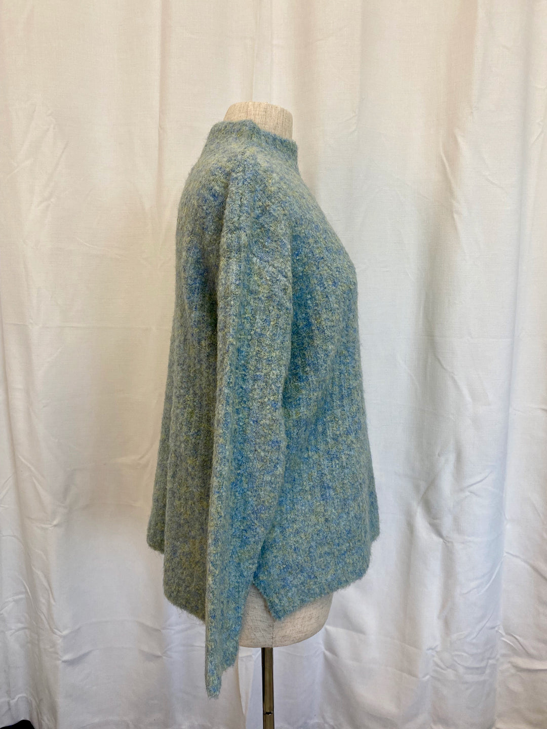 Rib & Roll Sweater  - Menthol Blue Size 10